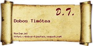 Dobos Timótea névjegykártya